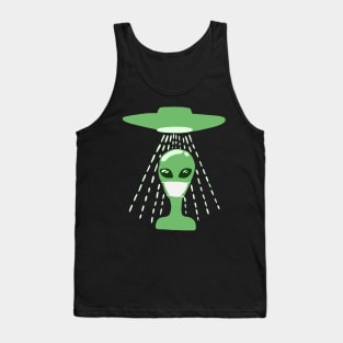 Alien In Face Mask - Social Distancing Quarantine Drawing Tank Top